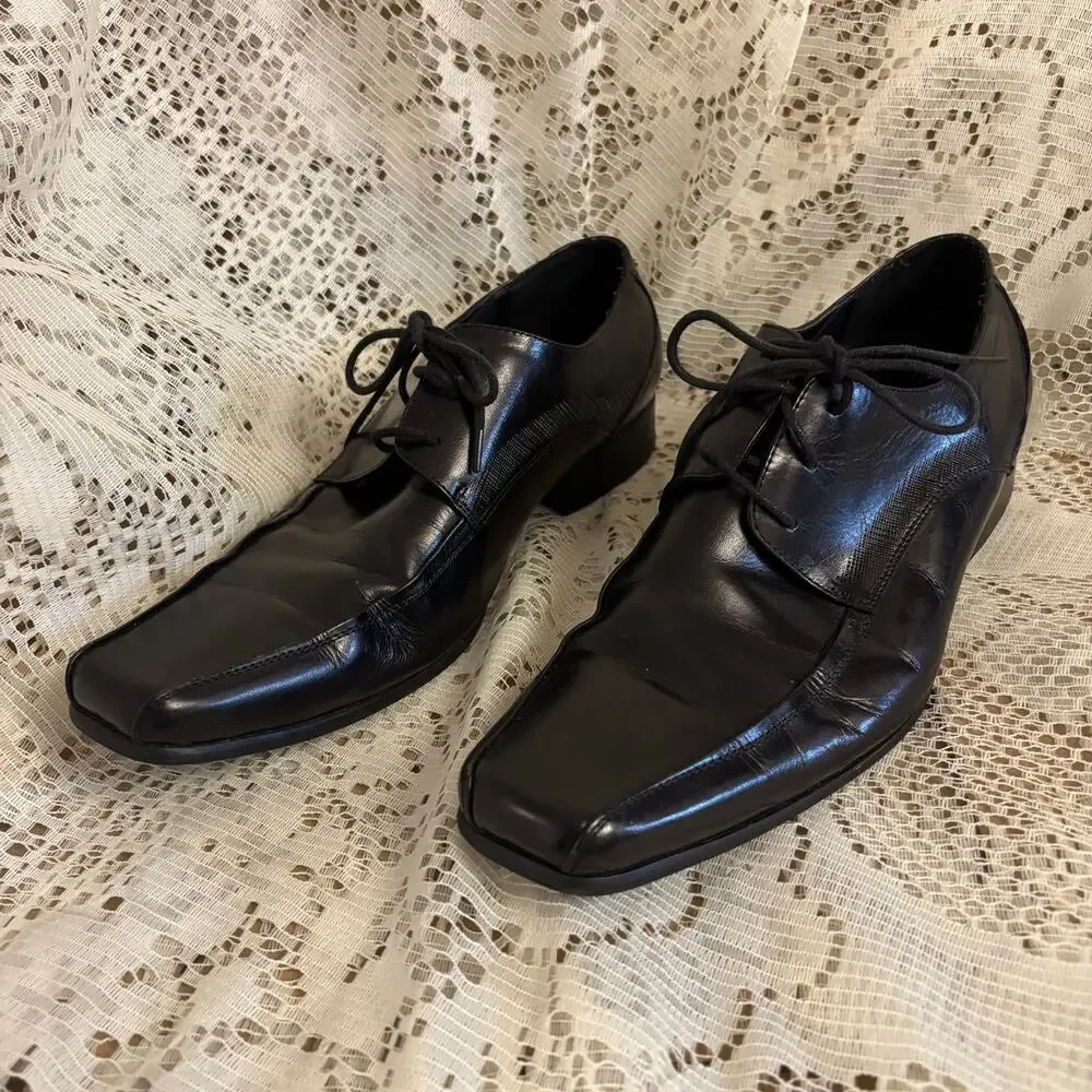 Kenneth Cole New York Men's US 9 M Black Leather Oxfords Shoes